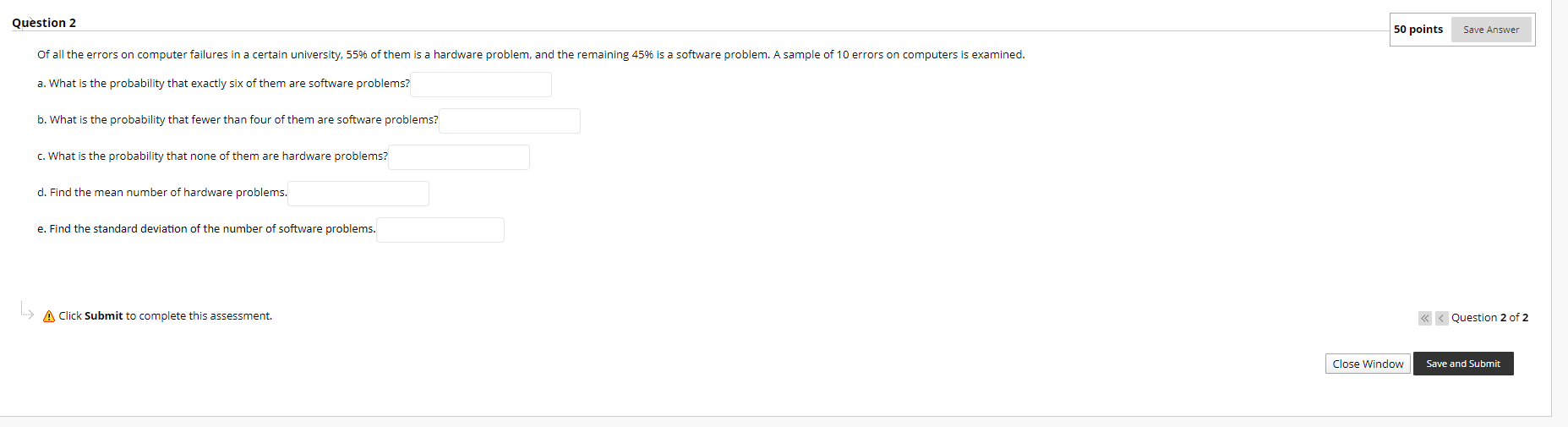 Solved Question 2 50 points Save Answer Of all the errors on | Chegg.com