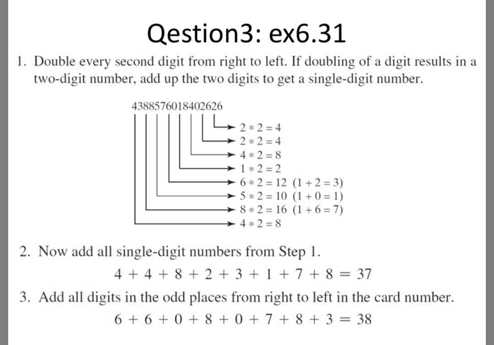 Solved Qestion3 Ex631 1 Double Every Second Digit From