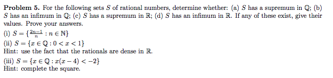 Solved Problem 5. For the following sets S of rational | Chegg.com