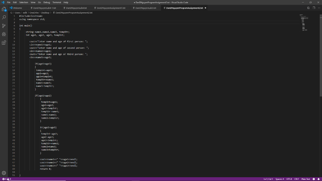 Solved C++ Modify program 2 in the following way: Add a | Chegg.com