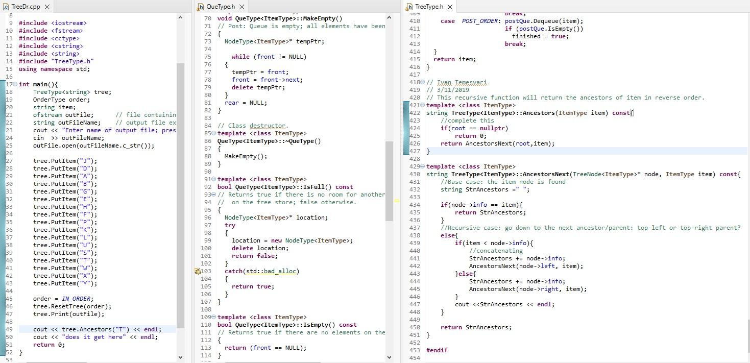 Solved Exercise 4 Write a recursive TreeType member function | Chegg.com