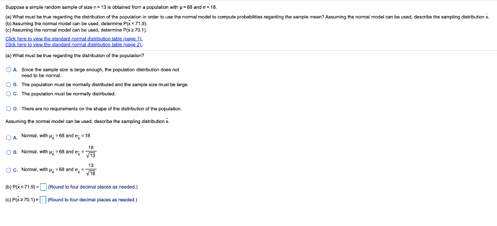 Solved Suppose a simple random sample of size n= 13 is | Chegg.com