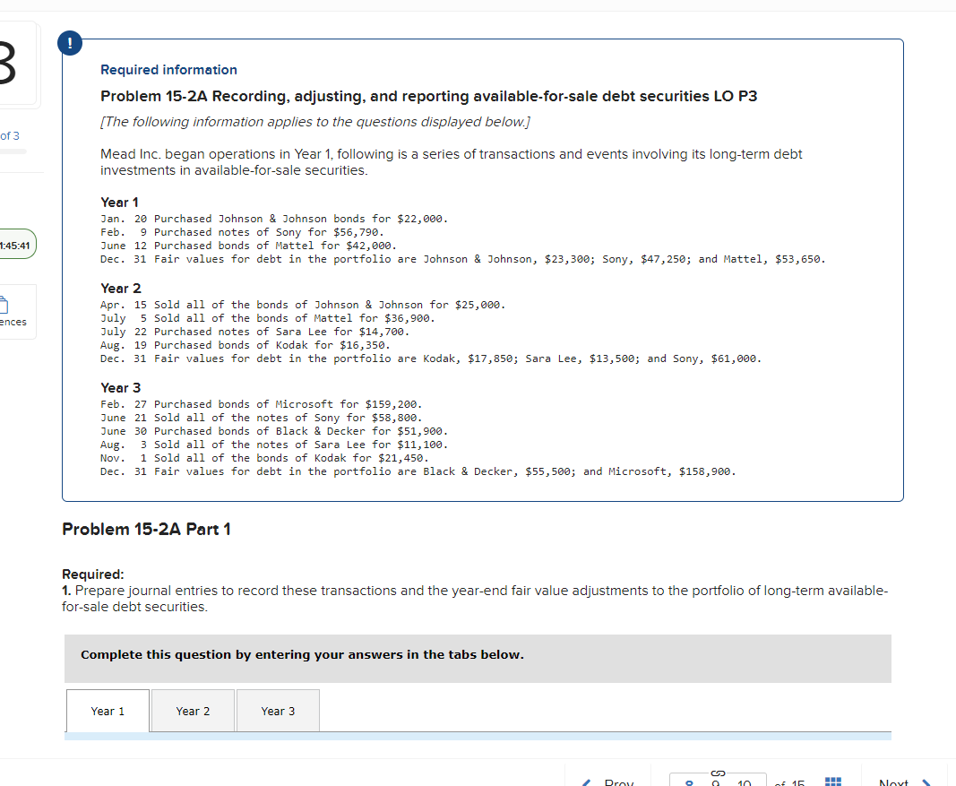 Solved B Required Information Problem 15-2A Recording, | Chegg.com