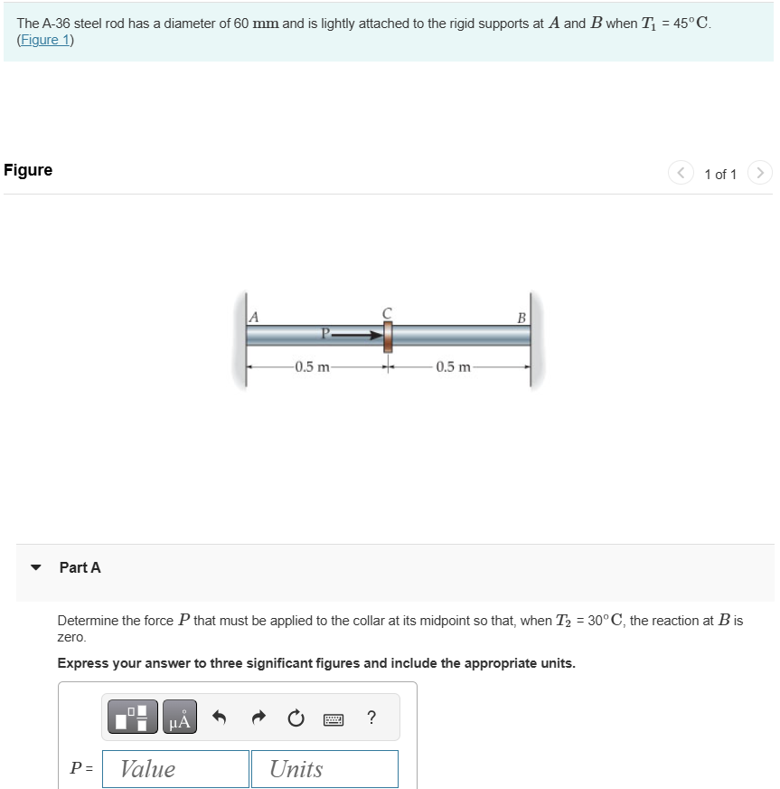 Solved The A-36 ﻿steel rod has a diameter of 60 mm ﻿and is | Chegg.com