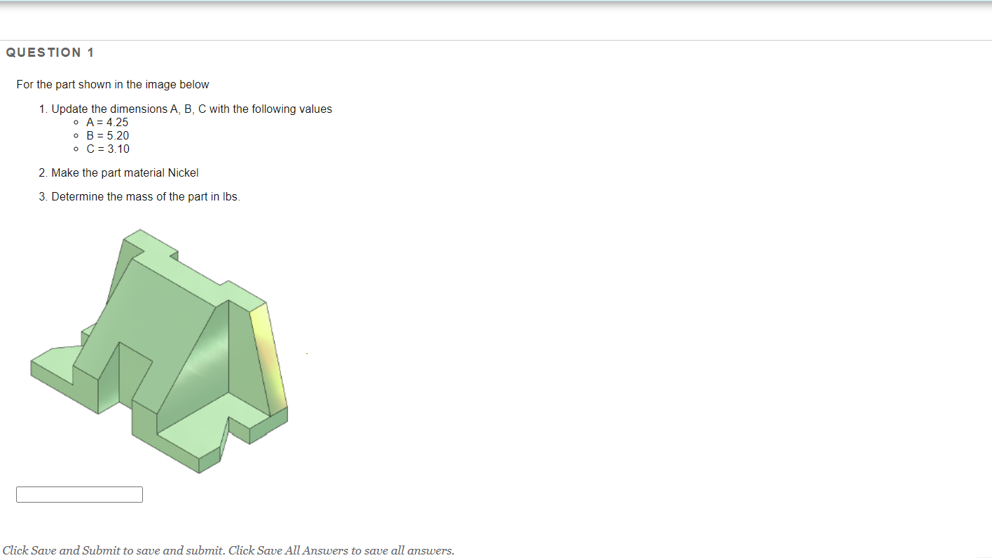 Solved QUESTION 1 Create a solid model of the item shown in | Chegg.com