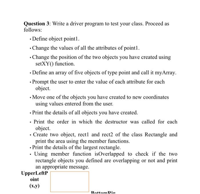 Solved Question 1) Consider a class Point that models a 2-D | Chegg.com