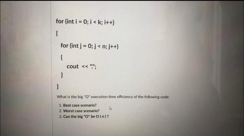 Solved for (int i = 0; i