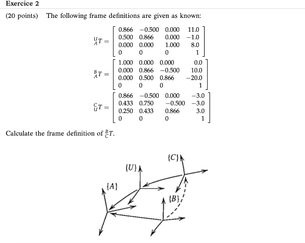 Solved (20 points) The following frame definitions are given