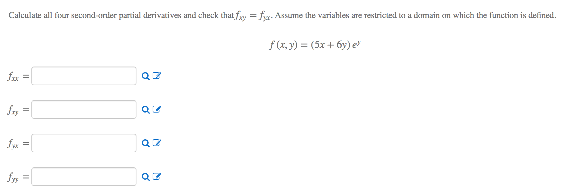 Partial Fxy Solved Calculate all four second-order partial derivatives | Chegg.com