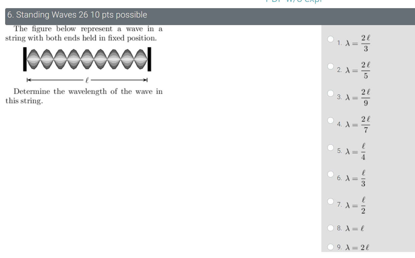 Solved 6. Standing Waves 26 10 Pts Possible The Figure Below | Chegg.com