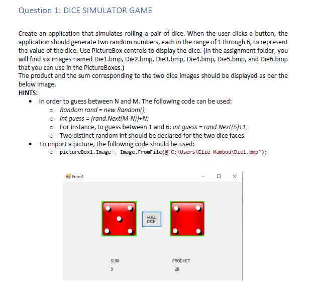 C# Helper: Make a dice-rolling simulation in C#