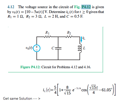 Solved 412 The voltage source in the circuit of Fig P412 Cheggcom