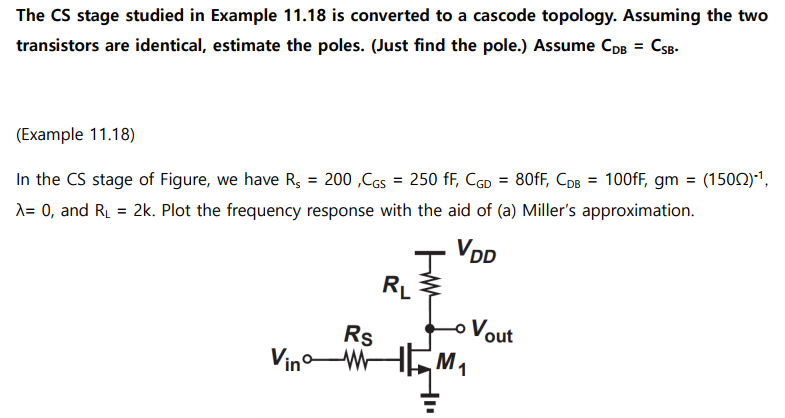 Solved The CS stage studied in Example 11.18 is converted to | Chegg.com