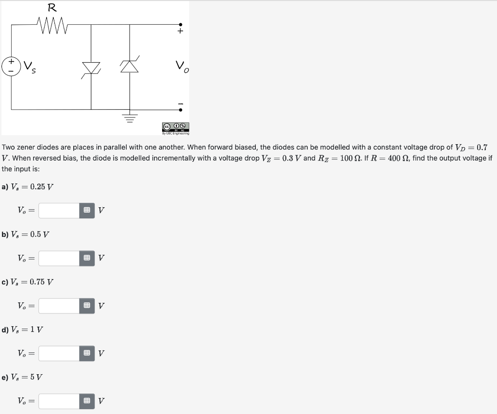 Solved Two zener diodes are places in parallel with one