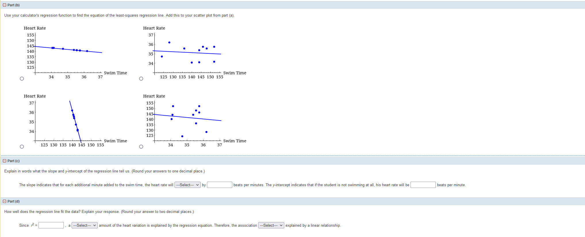 Solved Enter the data into your calculator and make a | Chegg.com