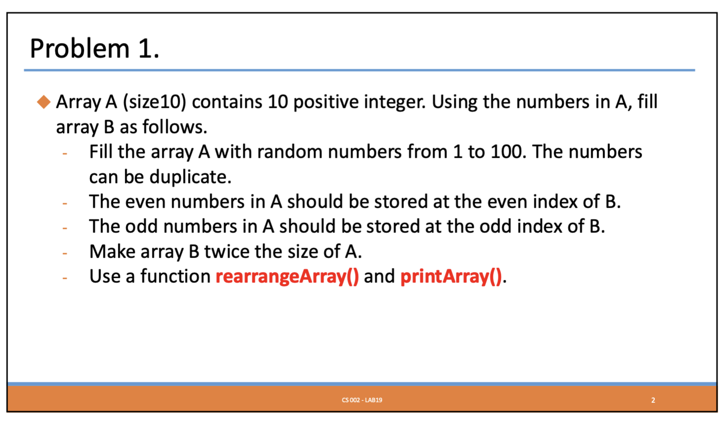 Solved Array A (size10) Contains 10 Positive Integer. Using | Chegg.com