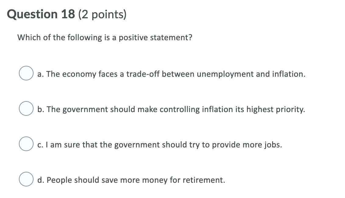 Solved Question 18 (2 points) Which of the following is a | Chegg.com