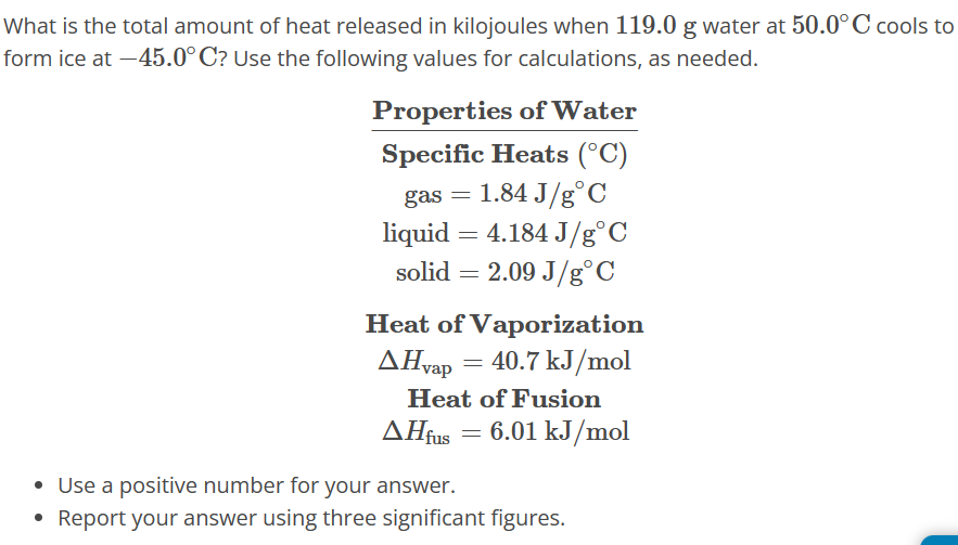 Solved What is the total amount of heat released in | Chegg.com