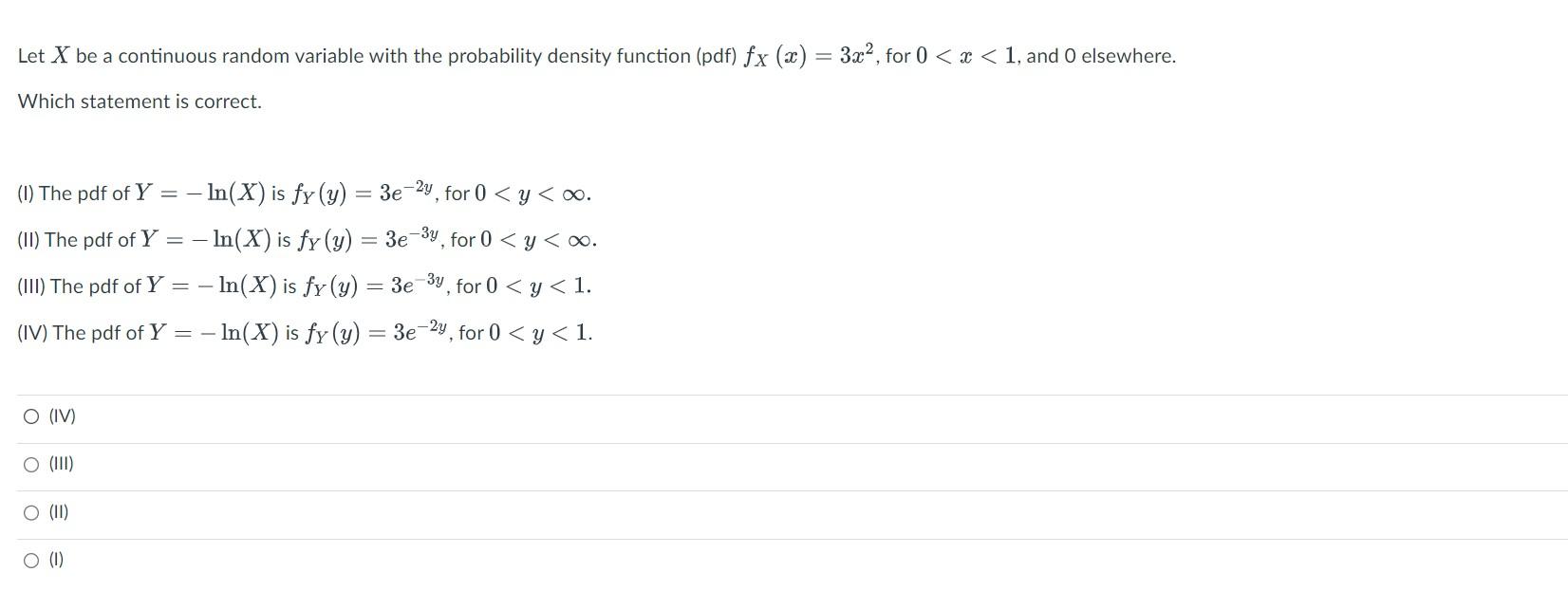 Solved Let X Be A Continuous Random Variable With The 8788