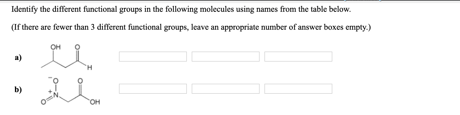 Solved Identify the different functional groups in the | Chegg.com