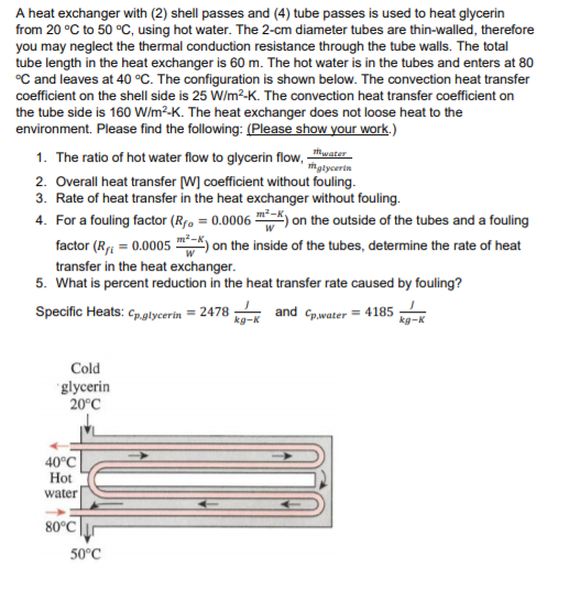 Solved A Heat Exchanger With (2) Shell Passes And (4) Tube | Chegg.com