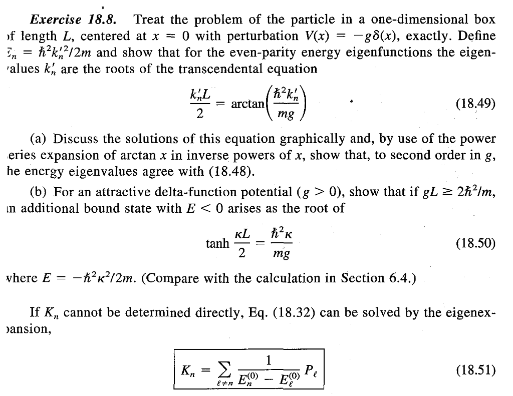 Solved Exercise 18.8. Treat The Problem Of The Particle In A | Chegg.com