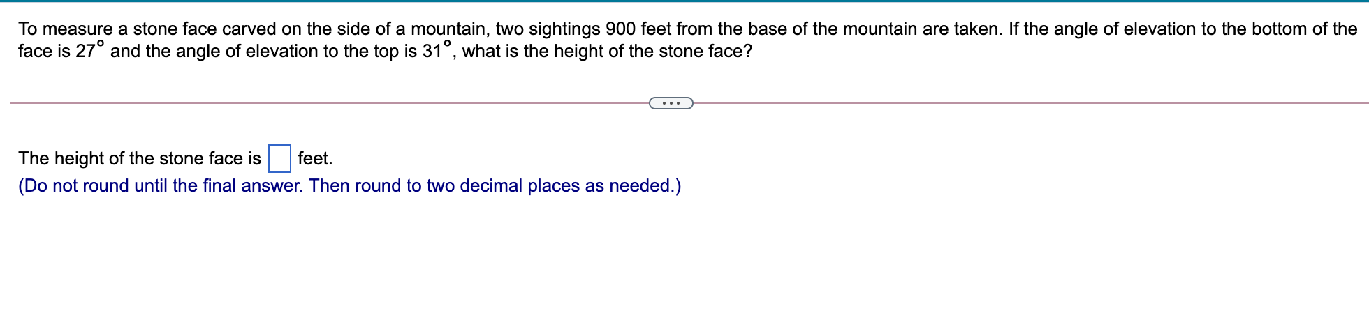 Solved To measure a stone face carved on the side of a | Chegg.com