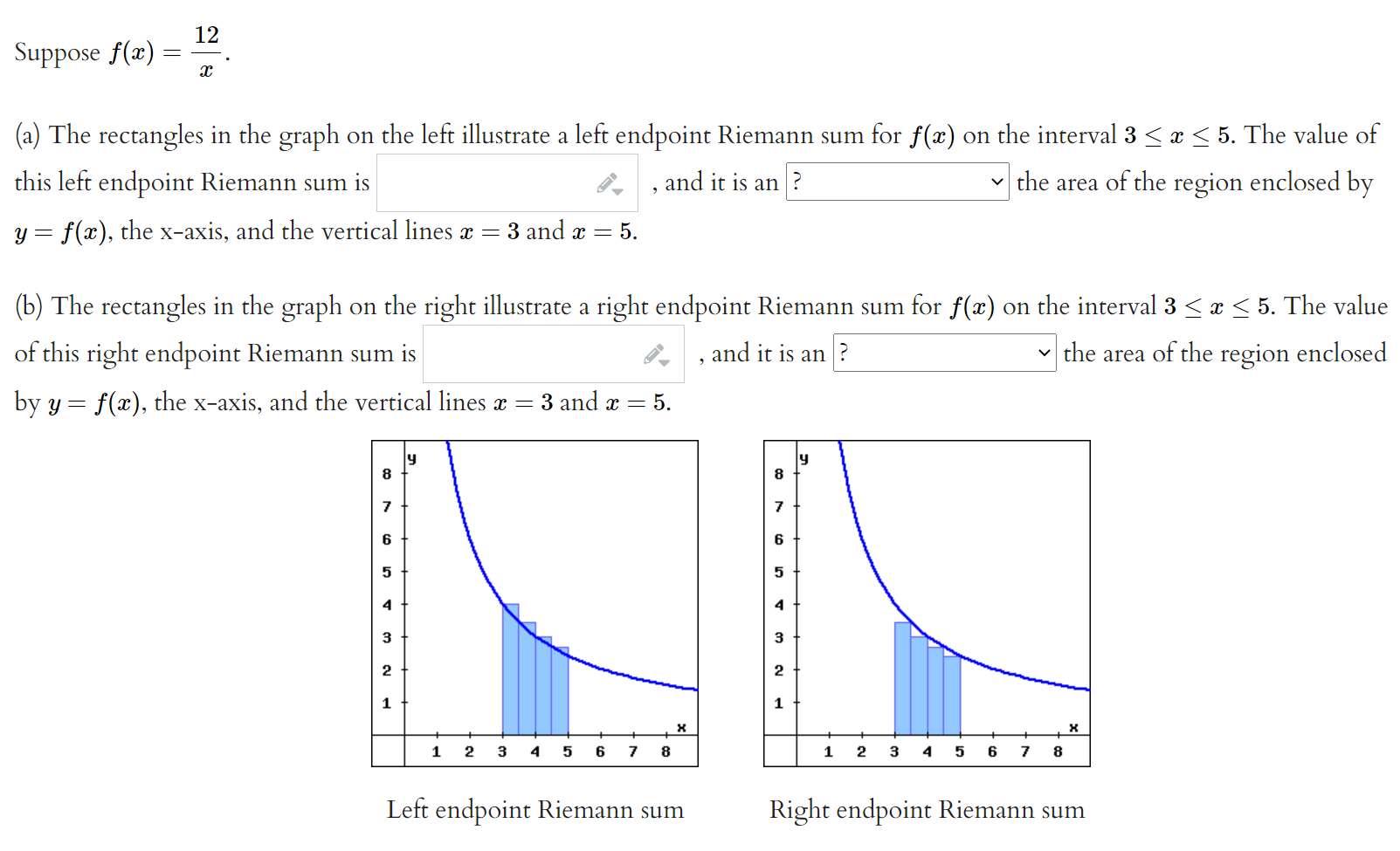 Solved 12 Suppose f() = (a) The rectangles in the graph on | Chegg.com