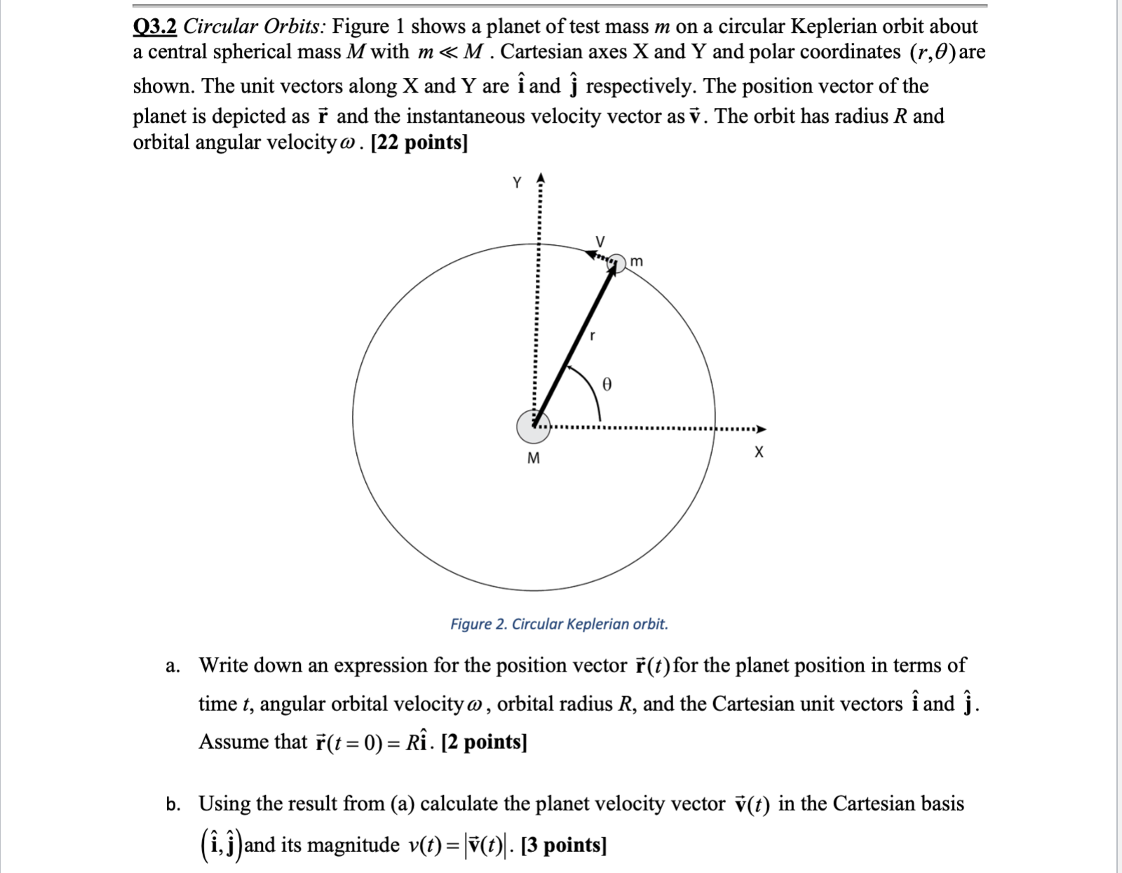 Solved Q3.2 Circular Orbits: Figure 1 shows a planet of test | Chegg.com