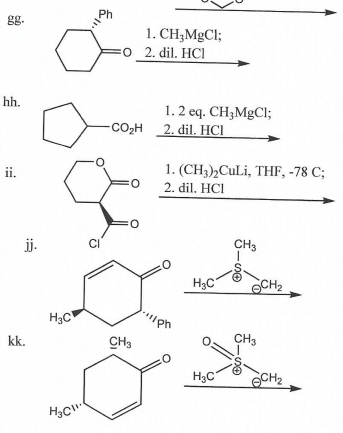 Solved 1. CH,MgCl; 02. dil. HCI hh. -COH 1.2 eq. CHzMgCI; 2. | Chegg.com