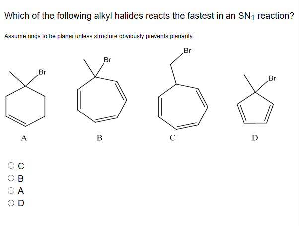 Solved Which Of The Following Alkyl Halides Reacts The | Chegg.com