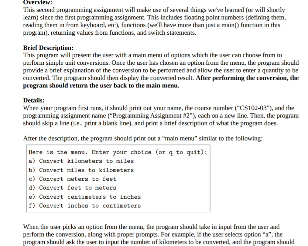 Solved Overview: This second programming assignment will | Chegg.com