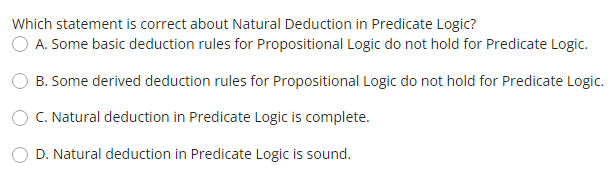 Solved Which Statement Is Correct About Natural Deduction In | Chegg.com