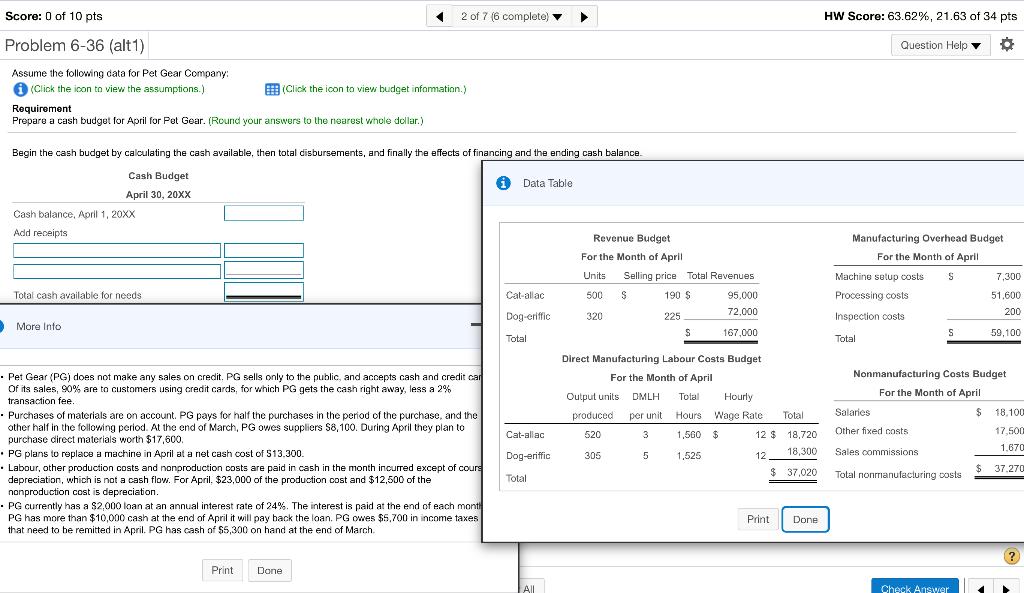 Solved Begin The Cash Budget By Calculating The Cash | Chegg.com