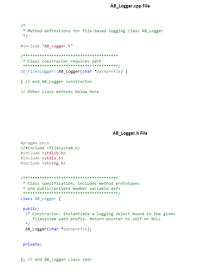 Write a messaging class in C++ that supports logging | Chegg.com