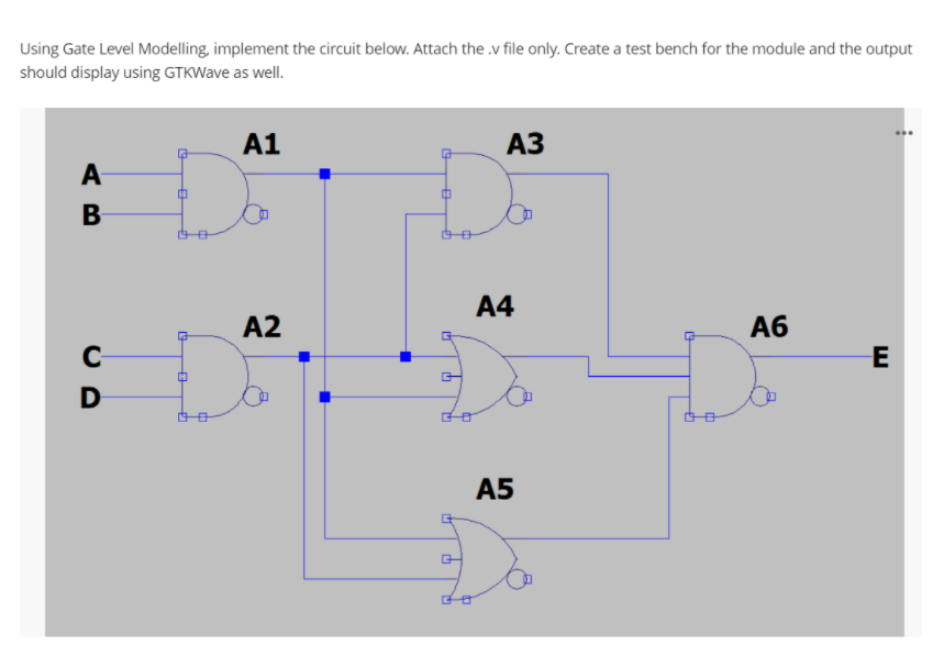 Solved Using Gate Level Modelling, implement the circuit | Chegg.com