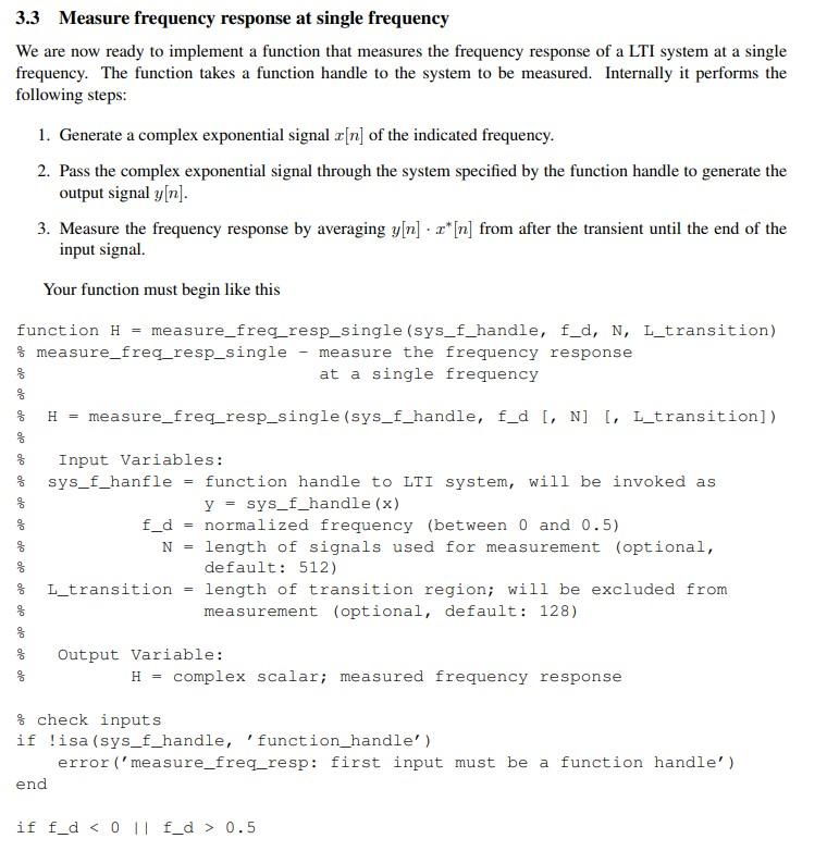 Solved 3.3 Measure frequency response at single frequency We | Chegg.com
