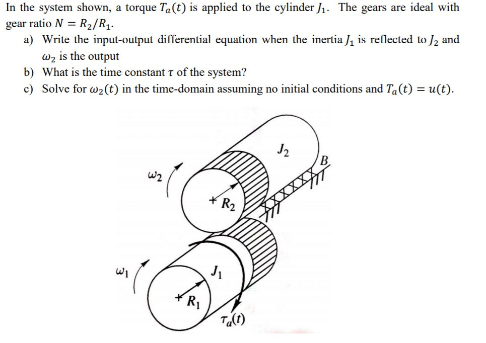 Solved In the system shown, a torque Ta(t) is applied to the | Chegg.com