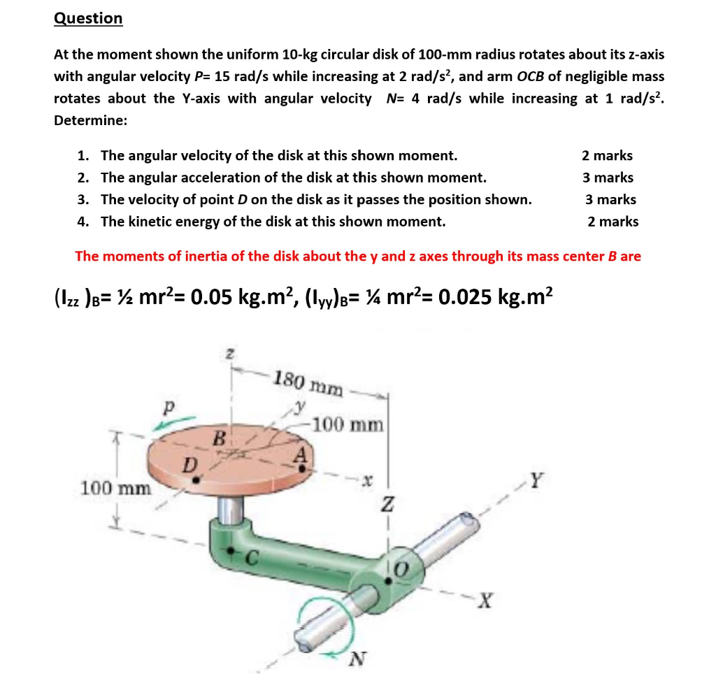 Solved At The Moment Shown The Uniform Kg Circular Disk Chegg Com