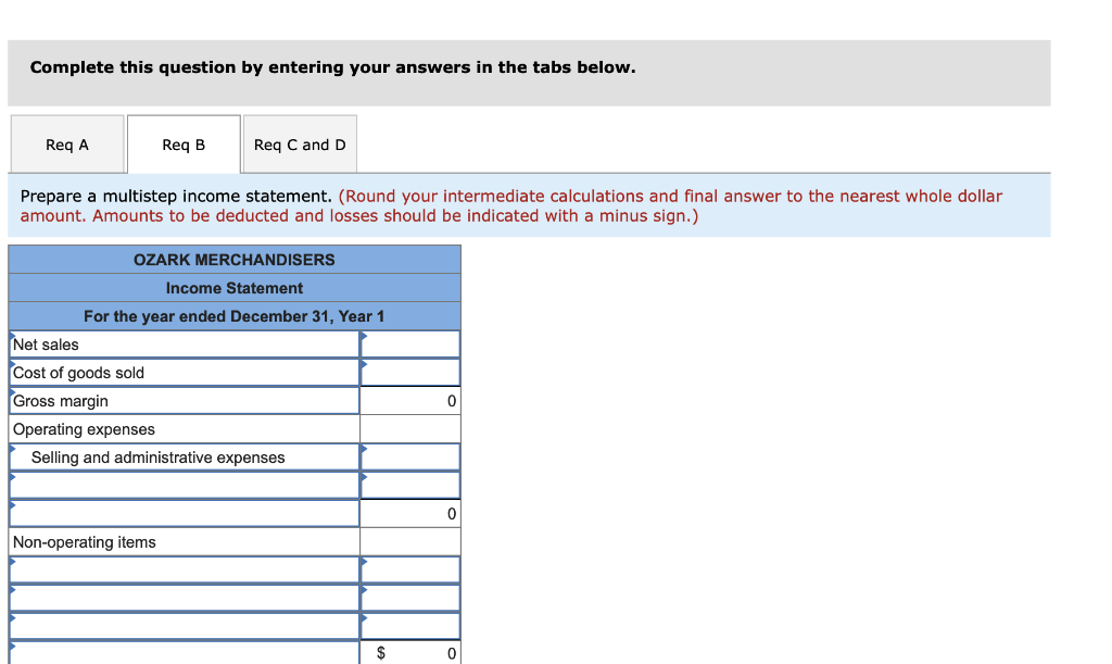 Solved The Following Information Was Drawn From The Year 1 Chegg