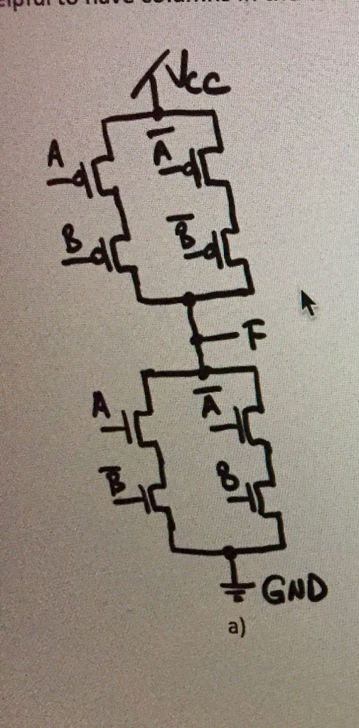 Solved is shown as a 1') Describe the behavior of the CMOS | Chegg.com