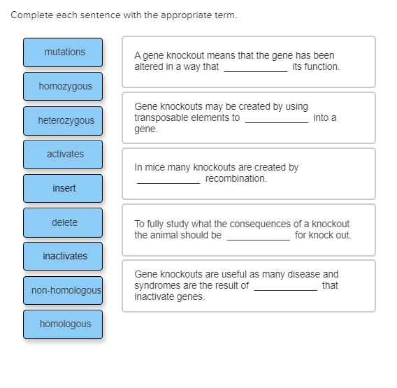 Solved Complete each sentence with the appropriate term