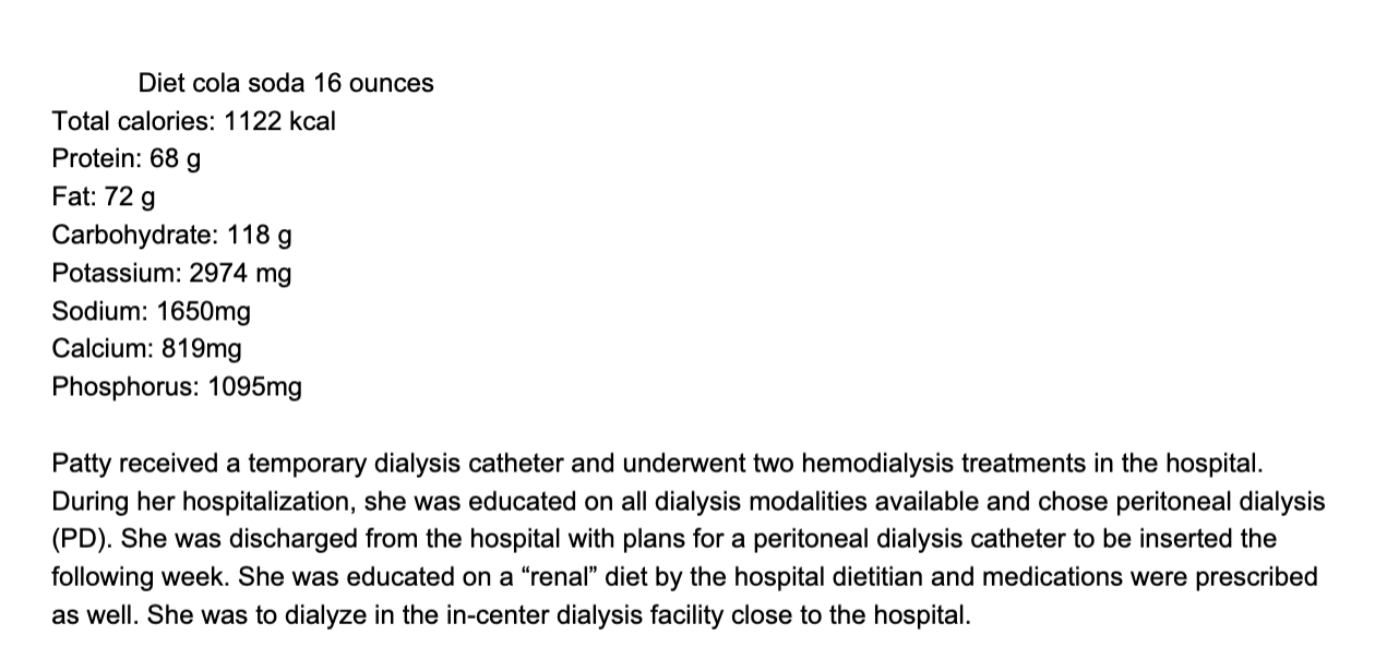 Solved CASE STUDY: Patty is a 28-year-old administrative | Chegg.com