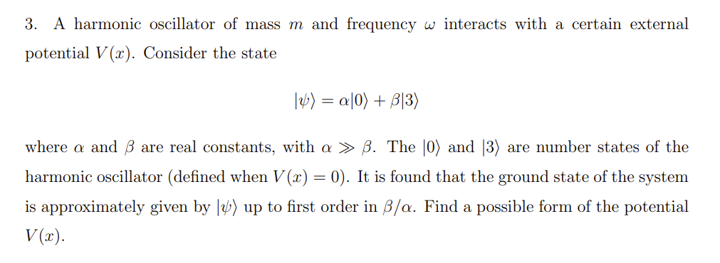 Solved 3. A harmonic oscillator of mass m and frequency ω | Chegg.com