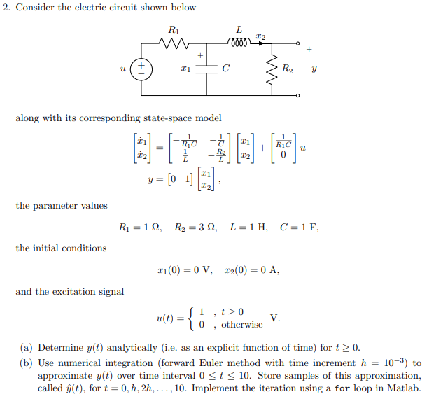 Solved 2. Consider The Electric Circuit Shown Below Along | Chegg.com