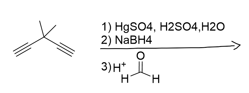 Solved 1) HgSO4,H2SO4,H2O 2) NaBH4 | Chegg.com