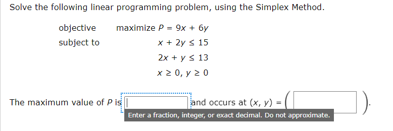Solved Solve the following linear programming problem, using | Chegg.com