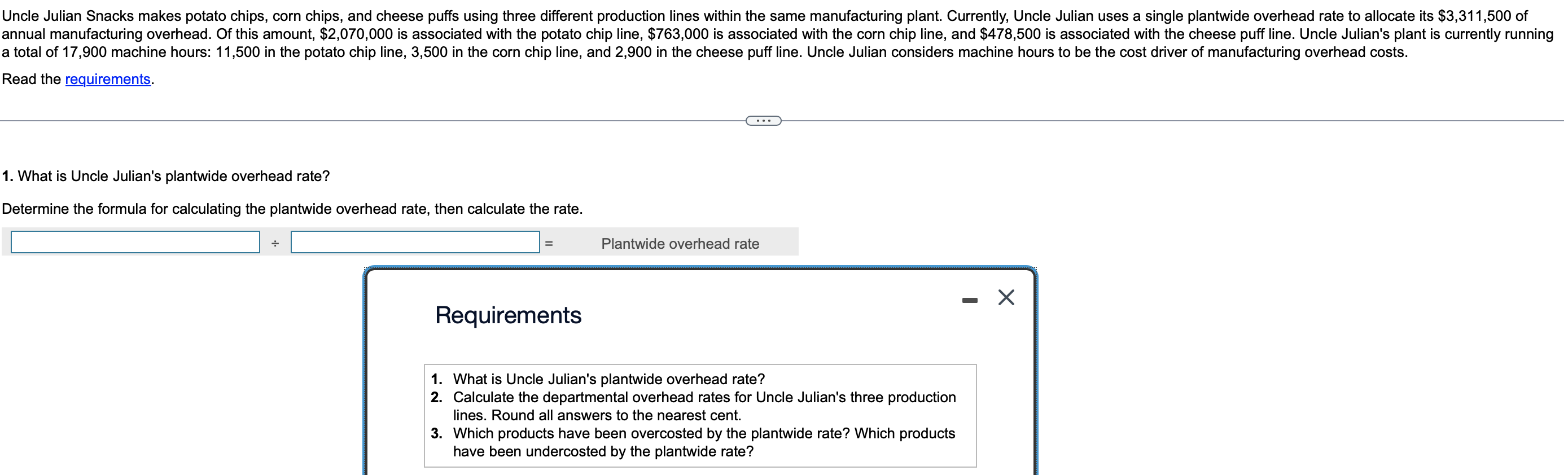 Solved Read the requirements. 1. What is Uncle Julian's