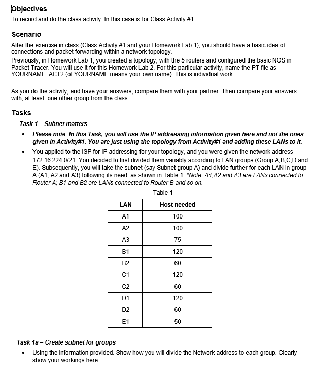 Solved objectives To record and do the class activity. In | Chegg.com