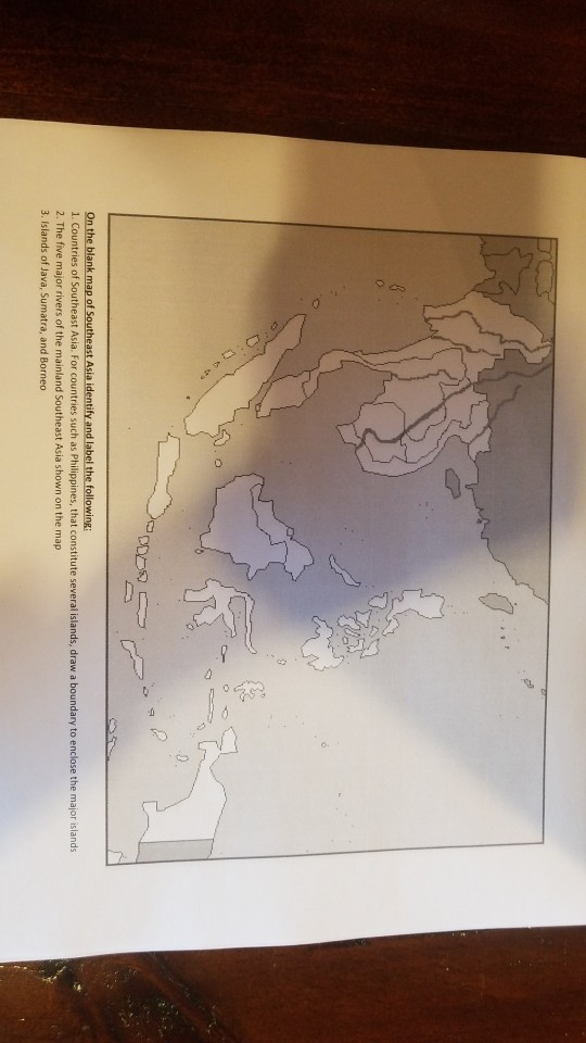 Solved On the blank map of S 1. Countries of Southeast Asia. | Chegg.com